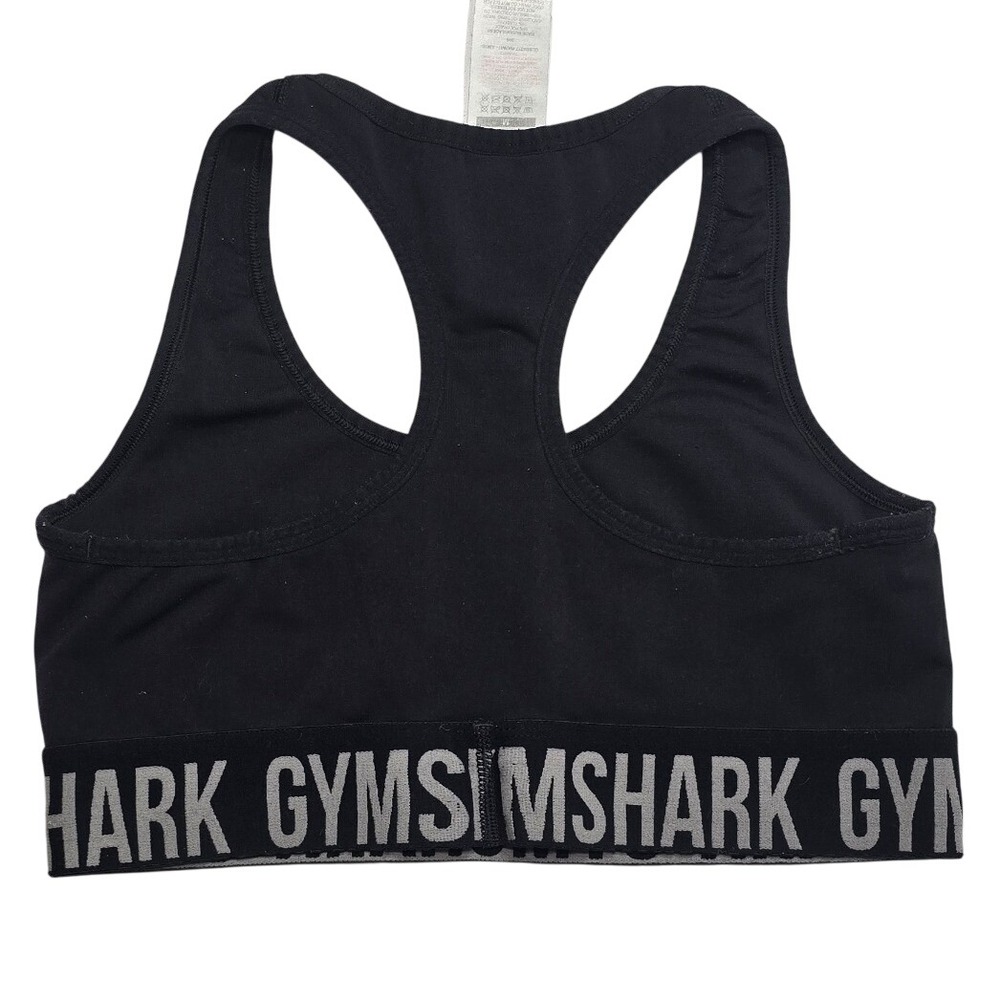 Gymshark Womens Black Racerback Sports Bra Logo Band Size Small Activewear